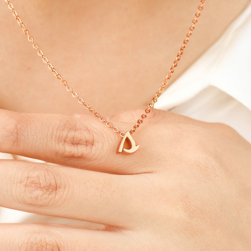 Tiny Script Initial Necklace