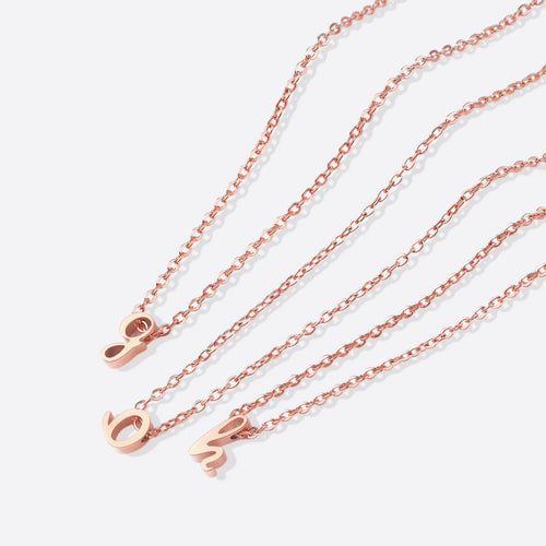 Tiny Script Initial Necklace