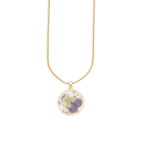 Pressed Birth Flower Necklace