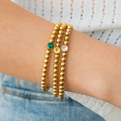 Beaded Bubble Birthstone Bracelet