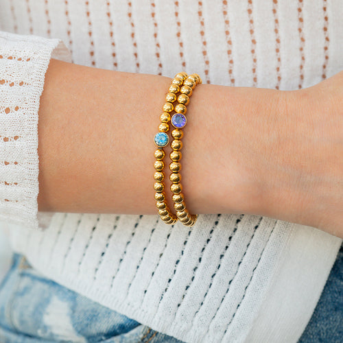 Beaded Bubble Birthstone Bracelet