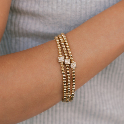 Beaded Block Initial Bracelet