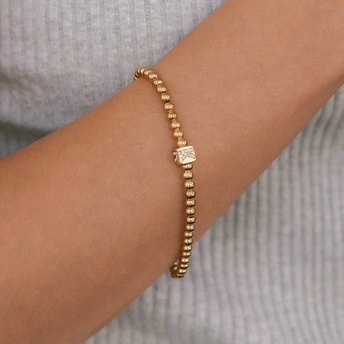 Beaded Block Initial Bracelet