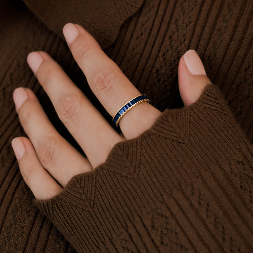 Baguette Birthstone Eternity Band