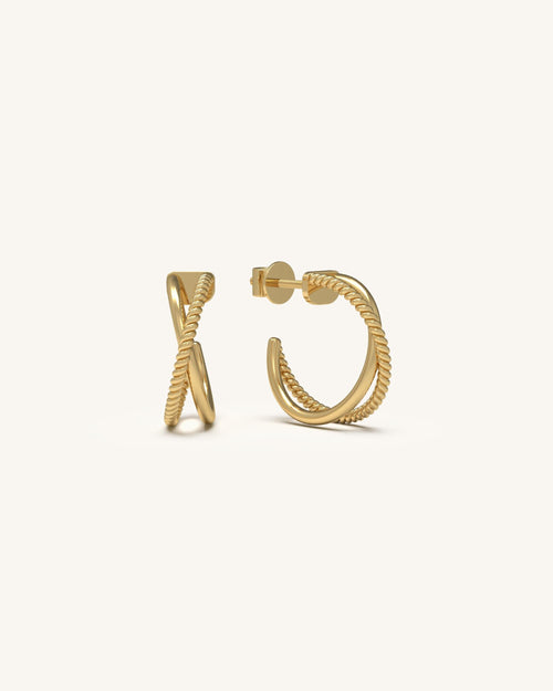 Braided Brilliance Hoops