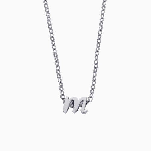 Tiny Script Initial Necklace