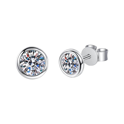 Bezel-Set Diamond Earrings