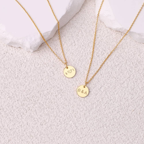 Love Disc Initial Necklace