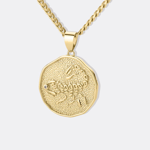 Astrological Sign Coin Pendant Necklace