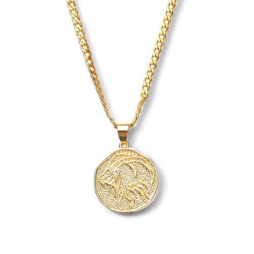 Astrological Sign Coin Pendant Necklace