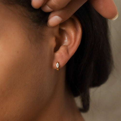 Aurora Marquise Diamond Huggie Earrings