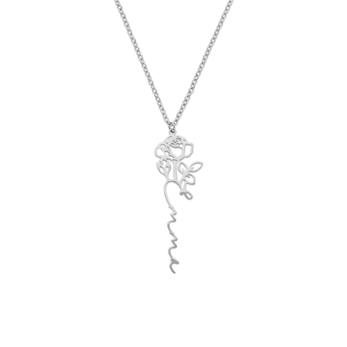 Birth Flower Name Necklace