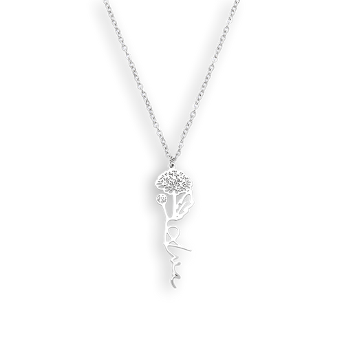 Birth Flower Name Necklace