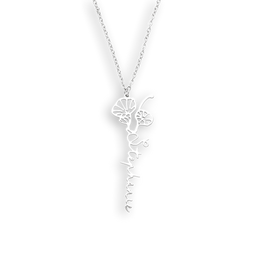 Birth Flower Name Necklace