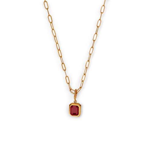 Baguette Birthstone Necklace
