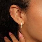 Baguette Link Hoop Earrings