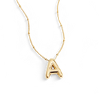 Balloon Initial Necklace with Satellite Chain