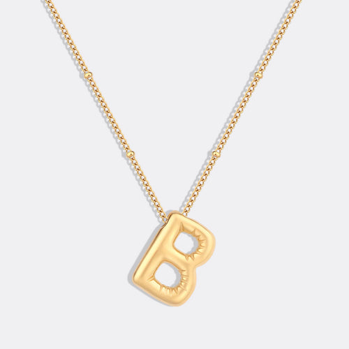 Balloon Initial Necklace with Satellite Chain