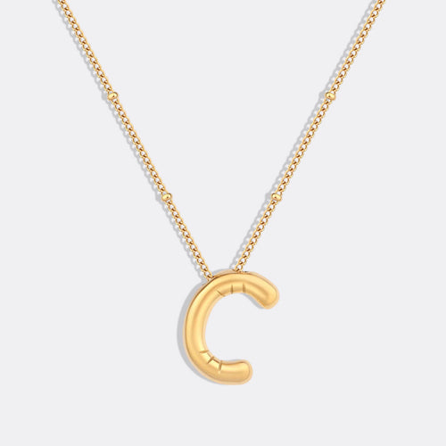 Balloon Initial Necklace with Satellite Chain
