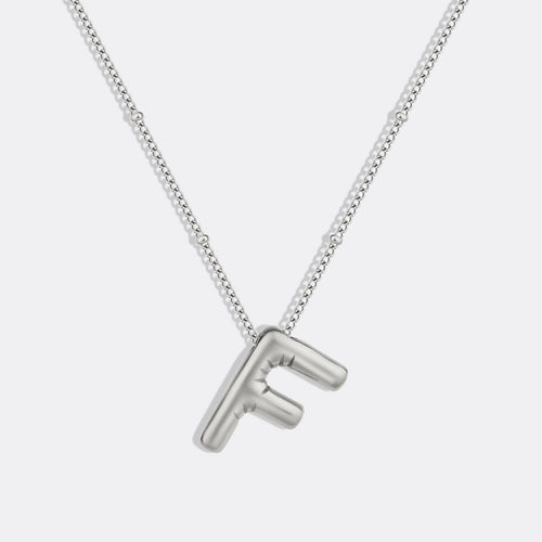 Balloon Initial Necklace with Satellite Chain