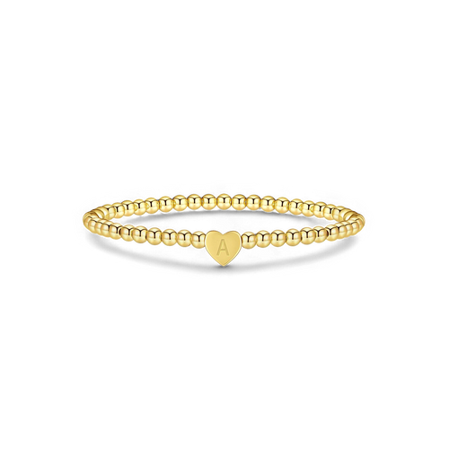 Beaded Bracelet with Heart Initial