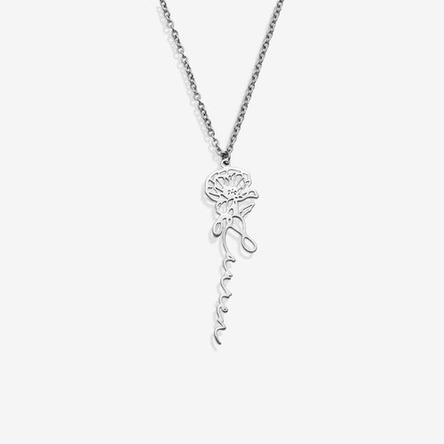 Birth Flower Name Necklace