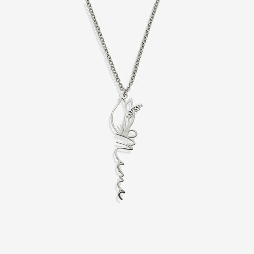 Birth Flower Name Necklace