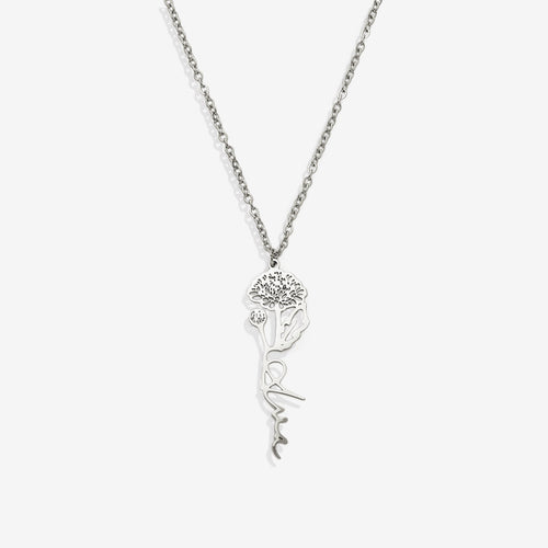 Birth Flower Name Necklace