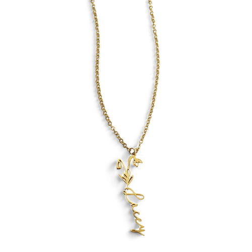 Birth Flower Name Necklace