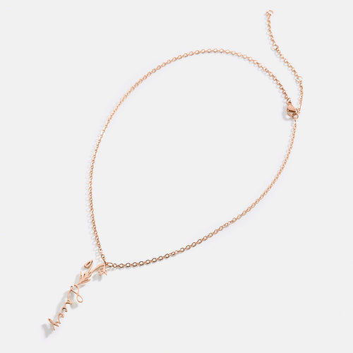 Birth Flower Name Necklace
