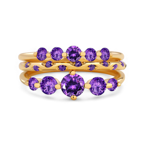Birthstone Stacking Ring Set
