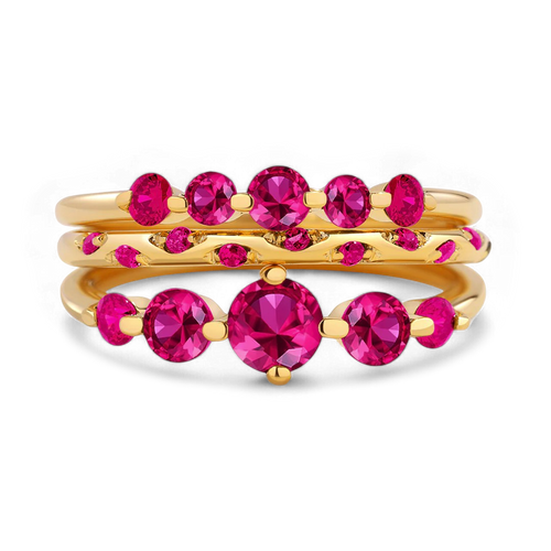 Birthstone Stacking Ring Set