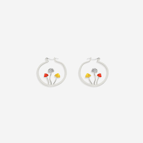 Boho Mushroom Hoop Earrings