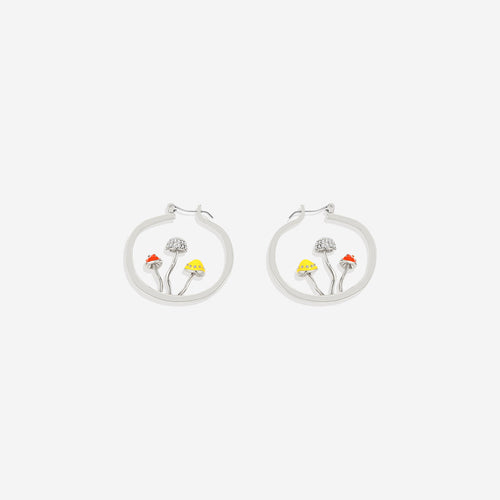 Boho Mushroom Hoop Earrings