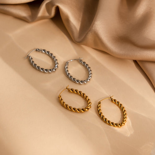 Bold Twisted Hoop Earrings