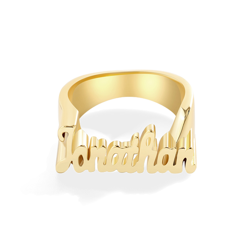 Brilliant Script Name Ring