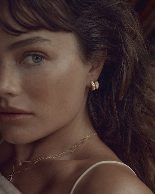 Yellow Gold Vermeil Bloom With You Lotus Hoops