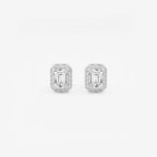 Emerald Lab Grown Diamond Halo Certified Stud Earrings