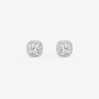 Cushion Lab Grown Diamond Halo Certified Stud Earrings