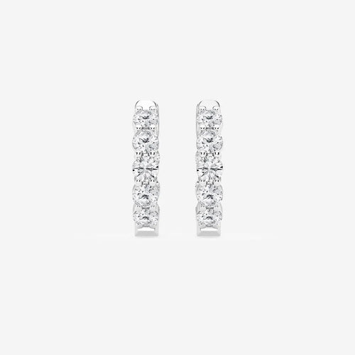 Round Lab Grown Diamond Inside Out Hoop Earrings