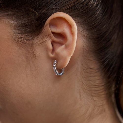 Round Lab Grown Diamond Inside Out Hoop Earrings