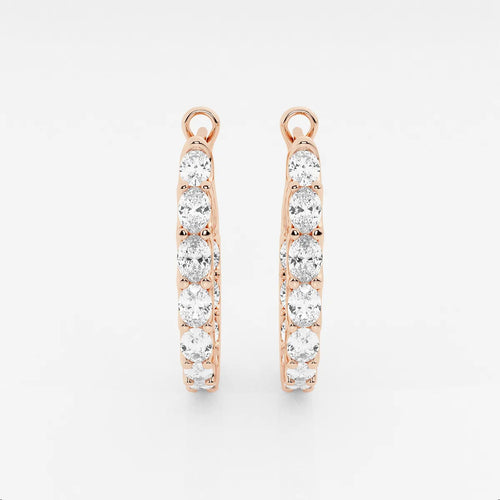 Oval Lab Grown Diamond Inside Out Hoop Earrings