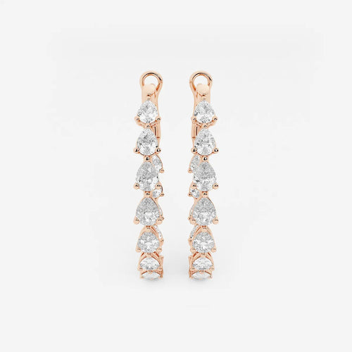 Pear Lab Grown Diamond Inside Out Hoop Earrings