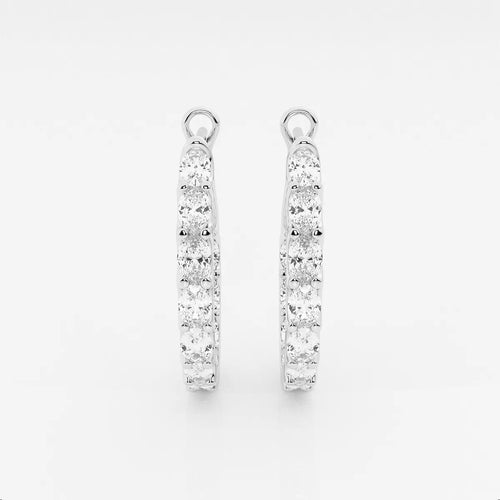 Oval Lab Grown Diamond Inside Out Hoop Earrings