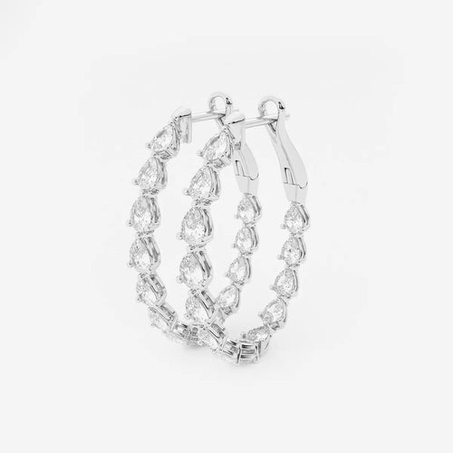 Pear Lab Grown Diamond Inside Out Hoop Earrings