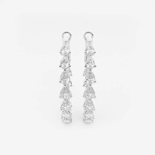 Pear Lab Grown Diamond Inside Out Hoop Earrings