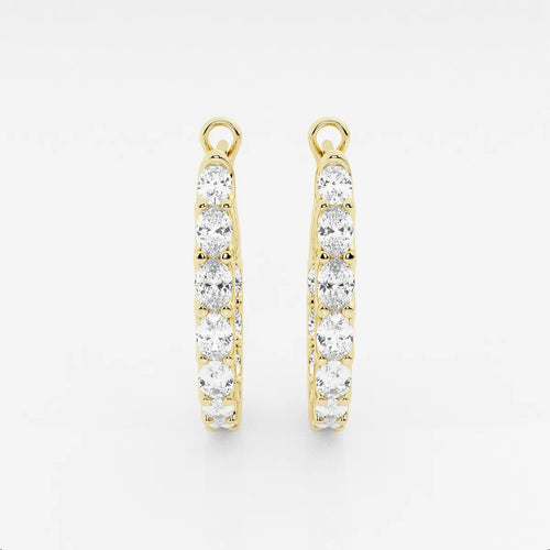 Oval Lab Grown Diamond Inside Out Hoop Earrings