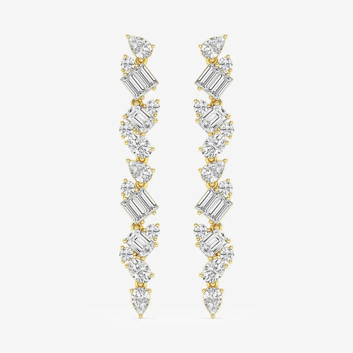 Multi-Shape Lab Grown Diamond Drop Earrings