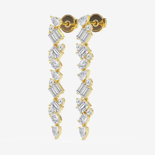 Multi-Shape Lab Grown Diamond Drop Earrings