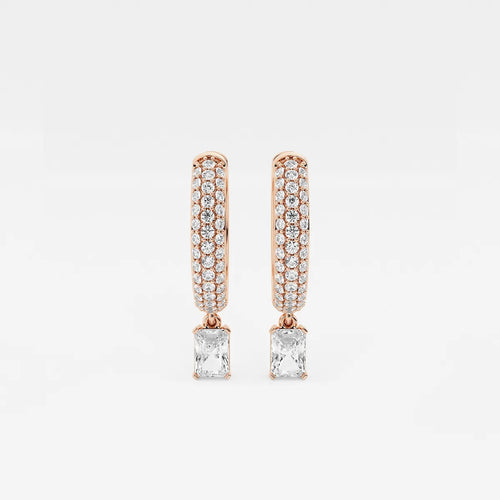 Radiant Lab Grown Diamond Huggie Hoop Earrings